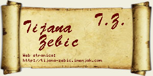 Tijana Zebić vizit kartica